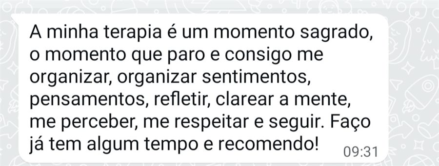 Depoimento de paciente enviado por mensagem