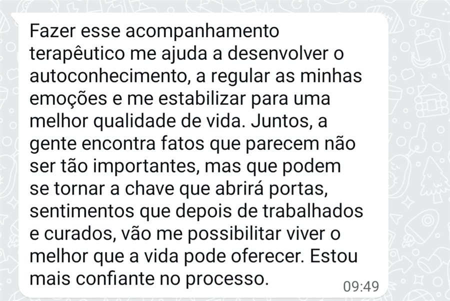 Depoimento de paciente enviado por mensagem